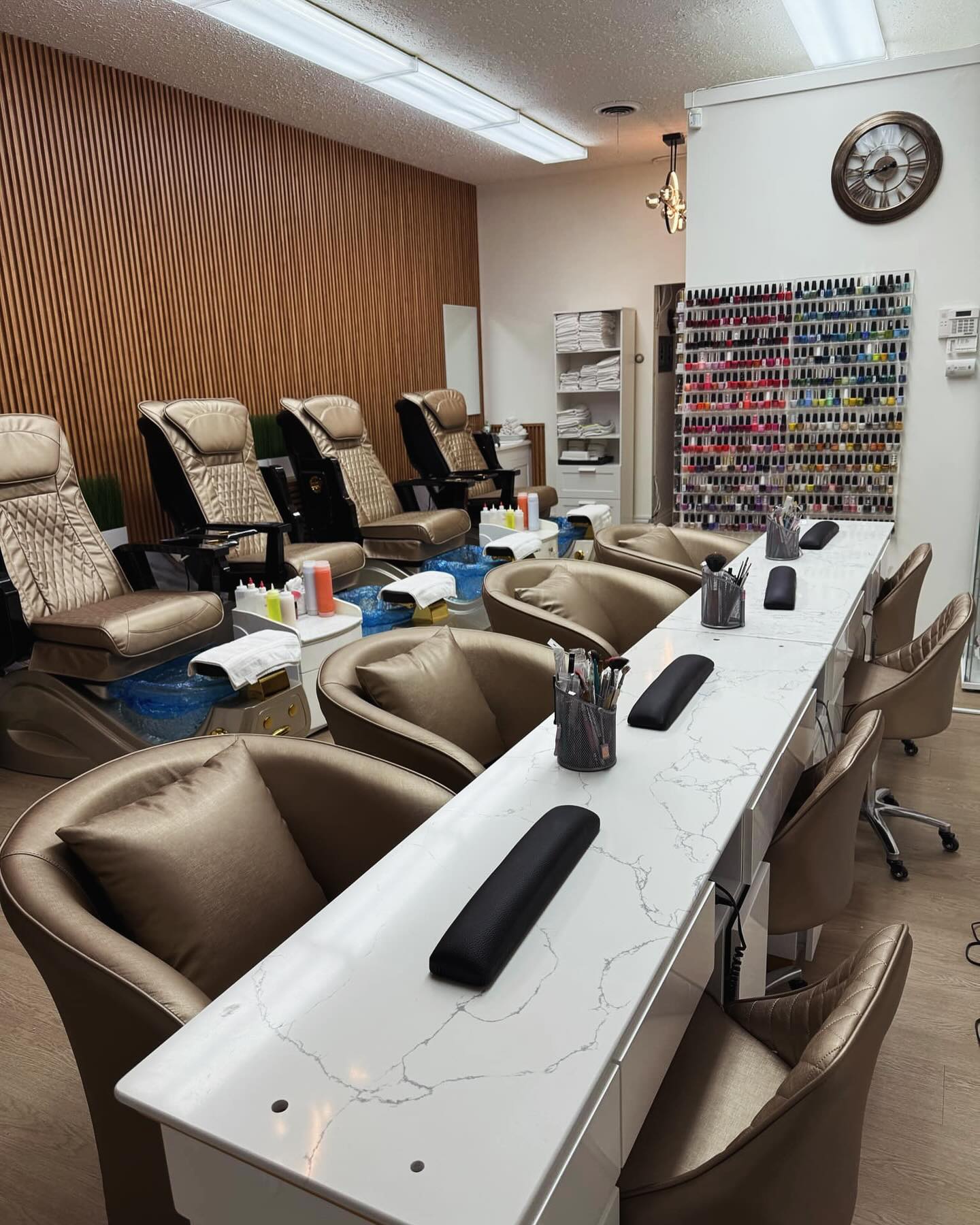 Inside Sky Nails Boutique — bright manicure bar in Glenbrook, Calgary